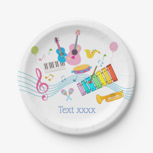 Plato De Papel música, instrumentos musicales tamborilear niños