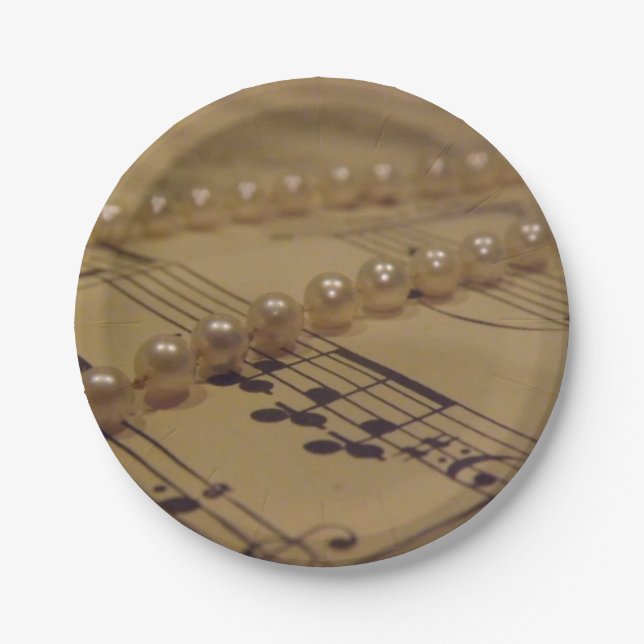 Plato De Papel Música y perlas (Anverso)
