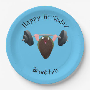 Plato De Papel Mussel gracioso trabajando en ilustracion personal