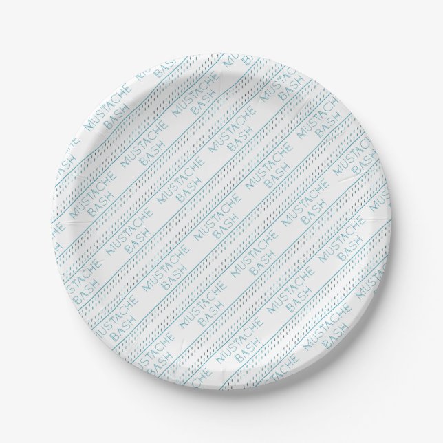 Plato De Papel Mustache Bash Metro (Anverso)