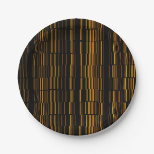 Plato De Papel Muy Guay Naranja moderno a rayas