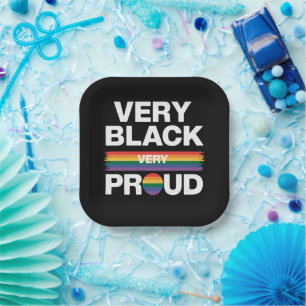 Plato De Papel Muy Negro Muy Orgulloso Orgullo Gay Negro Orgullo