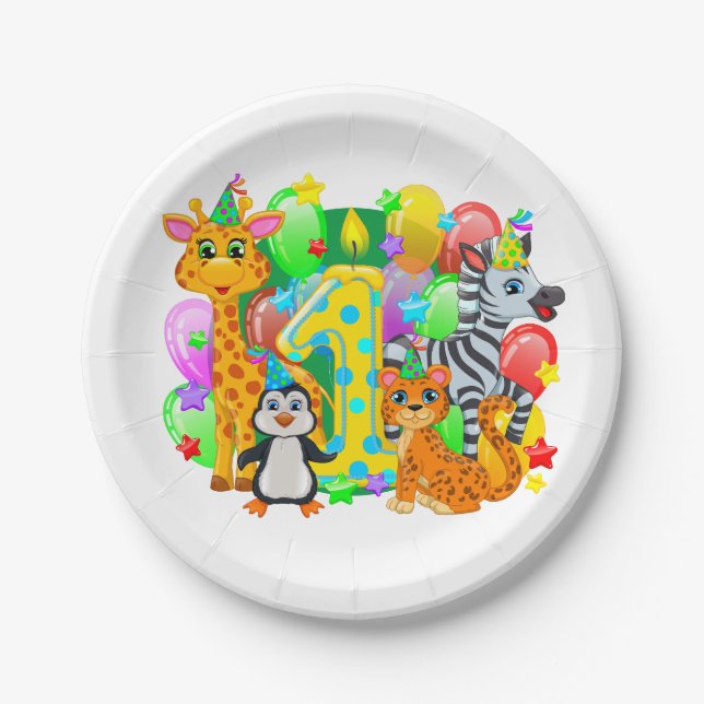 Plato De Papel My First Birthday Party Paper Plates (Anverso)