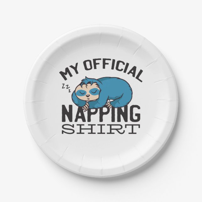 Plato De Papel My official napping shirt - Lazy sleeping Sloth (Anverso)