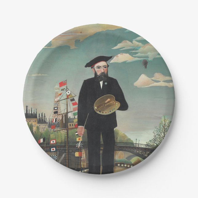 Plato De Papel Myself: Portrait – Landscape, Henri Rousseau 1890 (Anverso)
