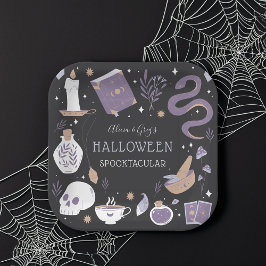 Plato De Papel Mystic Boho Crystal Halloween Party