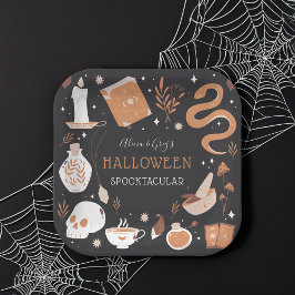 Plato De Papel Mystic Boho Crystal Halloween Party