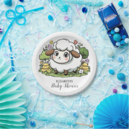 Plato De Papel Mystic Charming Sheep Baby Shower