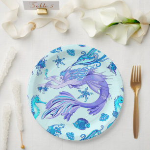 Plato De Papel Mystic Mermaid Fairy Purple Creple Ceramic Tile