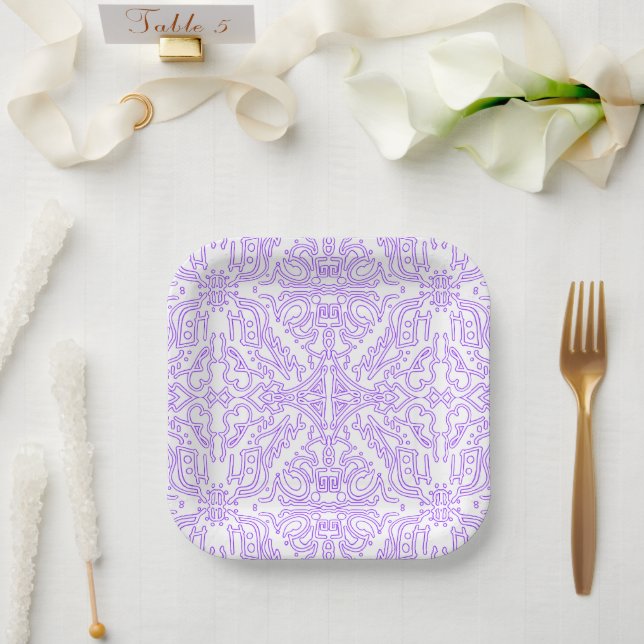 Plato De Papel Mystic Nebula Lilac (Boda)