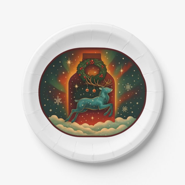 Plato De Papel Mystic Winter Stag (Anverso)