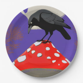 Plato De Papel 🍽️ Mystical Raven Paper Plates