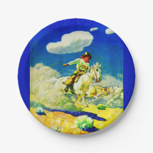 Plato De Papel N. C. Wyeth cowboy