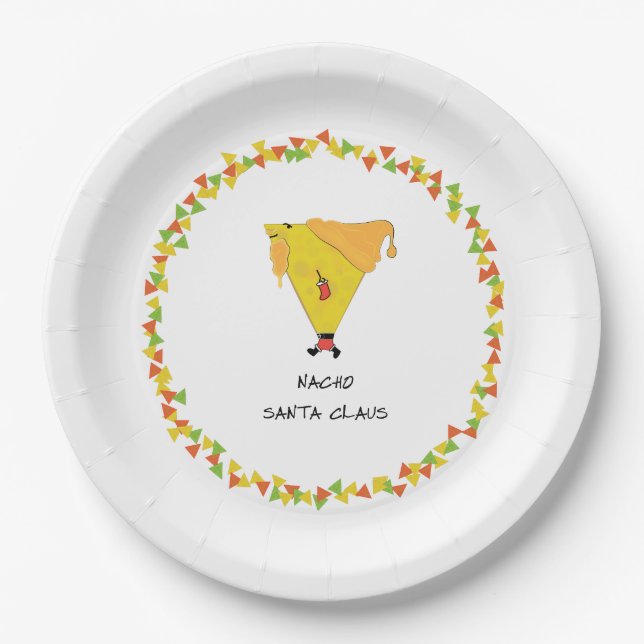 Plato De Papel Nacho Santa con chile (Anverso)