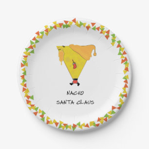 Plato De Papel Nacho Santa con chile
