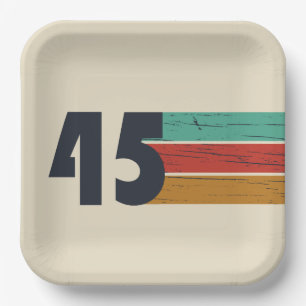 Plato De Papel Nacido en 1945 vintage regalos de cumpleaños 80