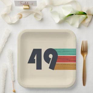 Plato De Papel nacido en 1949 vintage cumpleaños 75