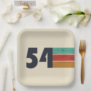 Plato De Papel nacido en 1954, cumpleaños vintage