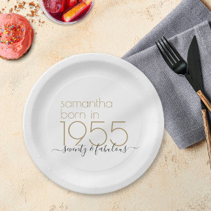 Plato De Papel Nacido en 1955 Setenta fabulosas fiestas de cumple