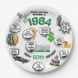 Plato De Papel Nacido en 1964 Fact Birthday
