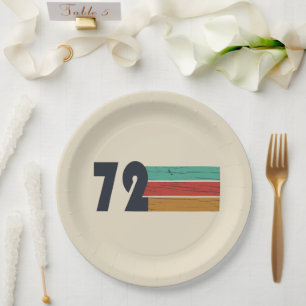 Plato De Papel nacido en 1972 regalo de cumpleaños vintage