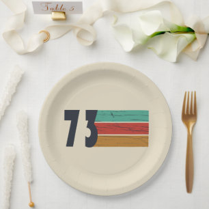 Plato De Papel Nacido en 1973 cumpleaños vintage