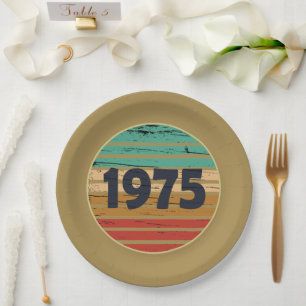 Plato De Papel Nacido en 1975, regalo de 50 años