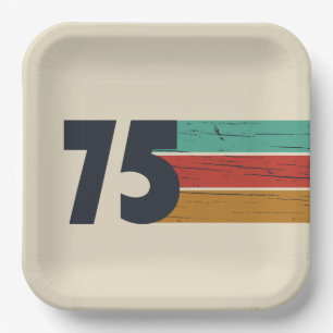 Plato De Papel Nacido en 1975, regalo de 50 años