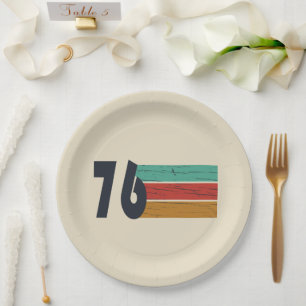 Plato De Papel Nacido en 1976 como regalo de cumpleaños vintage