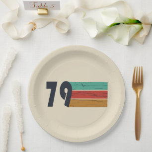 Plato De Papel Nacido en 1979 como regalo de cumpleaños vintage