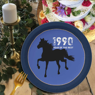 Plato De Papel Nacido en 1990 - Fiesta de cumpleaños de la mejor/