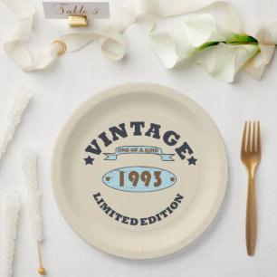 Plato De Papel Nacido en 1993 cumpleaños vintage