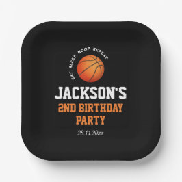 Plato De Papel Nacido En Ball Basketball Tema Cumpleaños