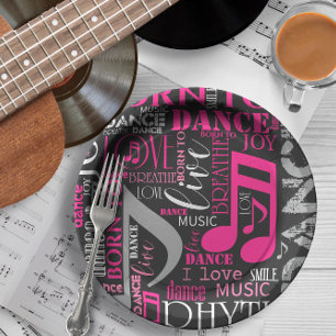 Plato De Papel Nacido en Dance Pink ID277