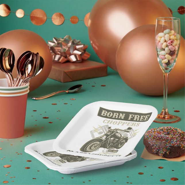 Plato De Papel Nacido en motocicleta gratis Choppers Massachusett (Subido por el creador)