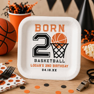 Plato De Papel Nacido para el baloncesto Cumpleaños del niño 2