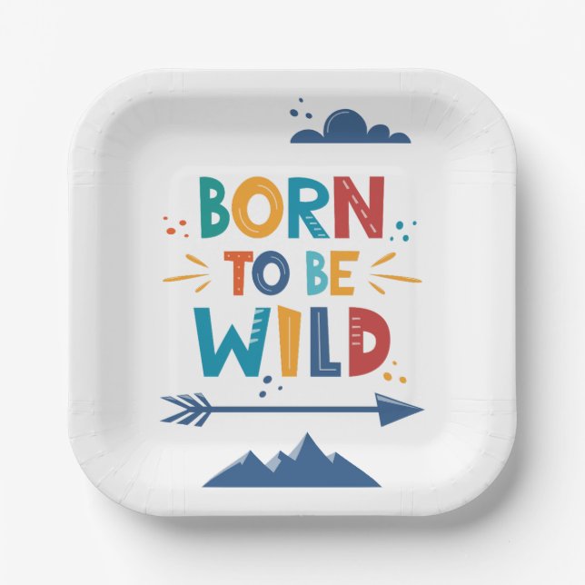Plato De Papel Nacido para ser salvaje (Anverso)