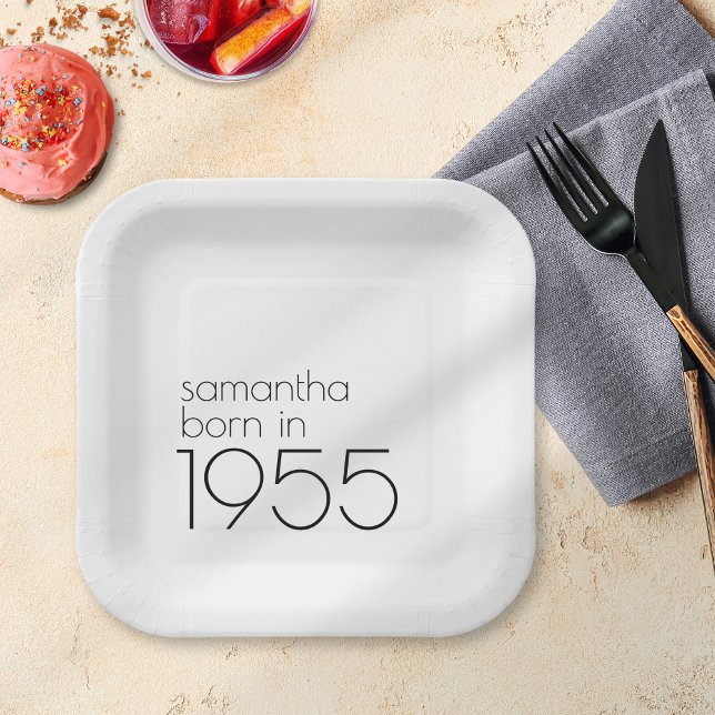Plato De Papel Nacido simple en 1955: la fiesta de cumpleaños núm (Subido por el creador)