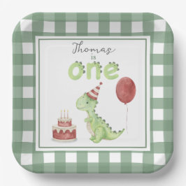 Plato De Papel Nacimiento acuático Dinosaurio 1.ᵉʳ cumpleaños