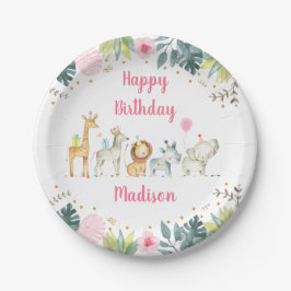 Plato De Papel Nacimiento animal de Fiesta de la selva Safari ros