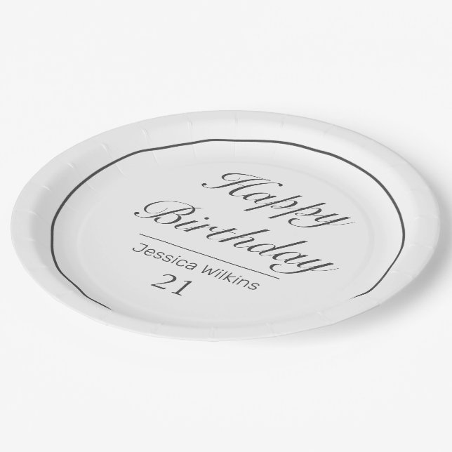 Plato De Papel Nacimiento blanco negro Minimalista moderno (Angular)