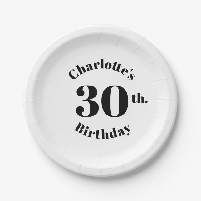 Plato De Papel Nacimiento blanco negro nombre de usuario moderno (Anverso)