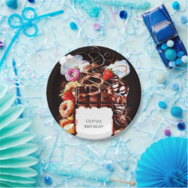 Plato De Papel Nacimiento de chocolate con fuente encantada