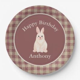 Plato De Papel Nacimiento de la acuarela del conejo lindo