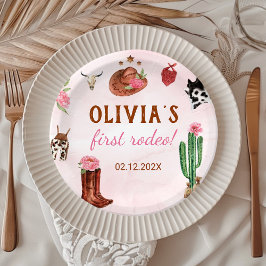 Plato De Papel Nacimiento de la Nodriza Rodeo Occidental