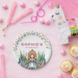 Plato De Papel Nacimiento de la Princesa Princesa de Woodland Enc