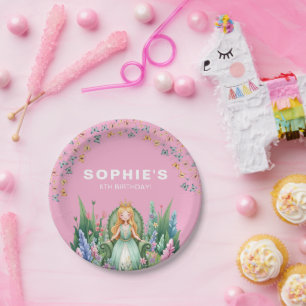 Plato De Papel Nacimiento de la Princesa Princesa de Woodland Enc