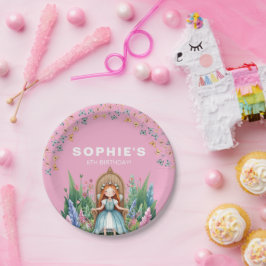 Plato De Papel Nacimiento de la Princesa Princesa de Woodland Enc