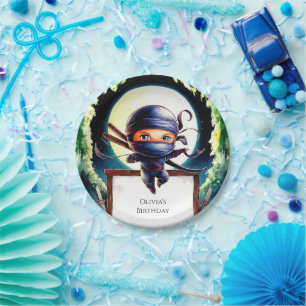 Plato De Papel Nacimiento de Ninja para niños mágicos