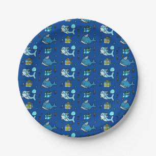 Plato De Papel Nacimiento de niño bebé, tiburón y ballenas
